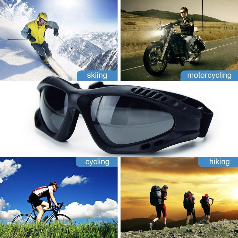 Viriber Motorcycle Goggles - UV Protective Outdoor Glasses, Dust-proof Combat Goggles - Image 2