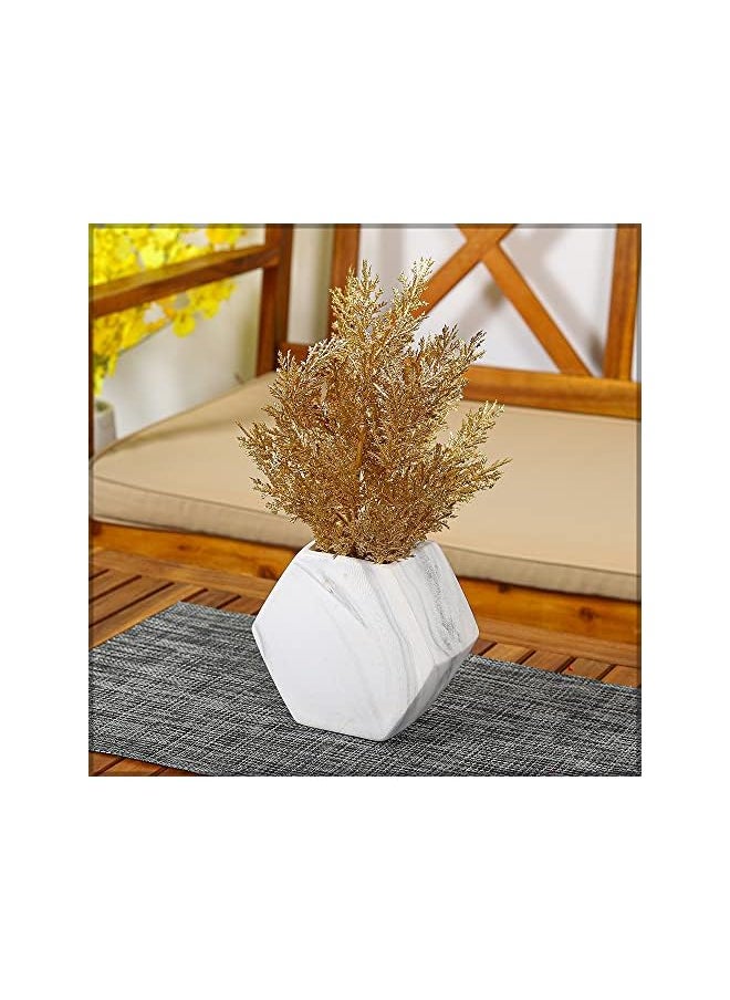 erorex 3pcs Artificial pine plant branch Gold Leaf Holiday Ornaments Fake Flowers For Decoration - Silk Flowers Bouquet Arrangement – Artificial Plants Leaf Spray - Flowers For Vase Filler Decor  - Image 5