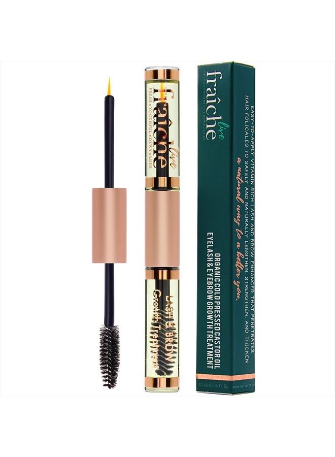 Live Fraiche USDA Organic castor oil eyelash growth serum with mascara tube, eyelash conditioner lash boost serum - Image 1