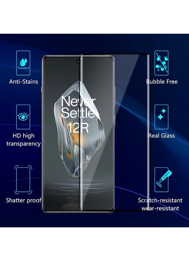 DUSALA Oneplus 12R 5G Screen Protector 9H Hardness 2-Pack 3D Curved Anti-Scratch Bubble Free Glass Friendly HD Clear Tempered Glass For Oneplus 12R 5G - Image 2