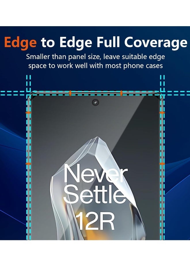 DUSALA Oneplus 12R 5G Screen Protector 9H Hardness 2-Pack 3D Curved Anti-Scratch Bubble Free Glass Friendly HD Clear Tempered Glass For Oneplus 12R 5G - Image 3