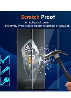 DUSALA Oneplus 12R 5G Screen Protector 9H Hardness 2-Pack 3D Curved Anti-Scratch Bubble Free Glass Friendly HD Clear Tempered Glass For Oneplus 12R 5G  - Image 4