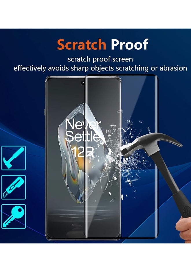 DUSALA Oneplus 12R 5G Screen Protector 9H Hardness 2-Pack 3D Curved Anti-Scratch Bubble Free Glass Friendly HD Clear Tempered Glass For Oneplus 12R 5G - Image 4