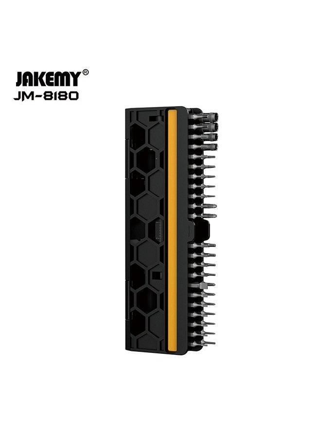 JAKEMY - JAKEMY JM-8180 Manual Mini Precision Screwdriver Set for Glasses, Hex and Flathead Screws - 47-in-1 Computer Repair Tool Kit (Black) - Image 1