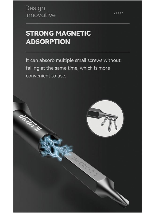 JAKEMY - JAKEMY JM-8180 Manual Mini Precision Screwdriver Set for Glasses, Hex and Flathead Screws - 47-in-1 Computer Repair Tool Kit (Black) - Image 1