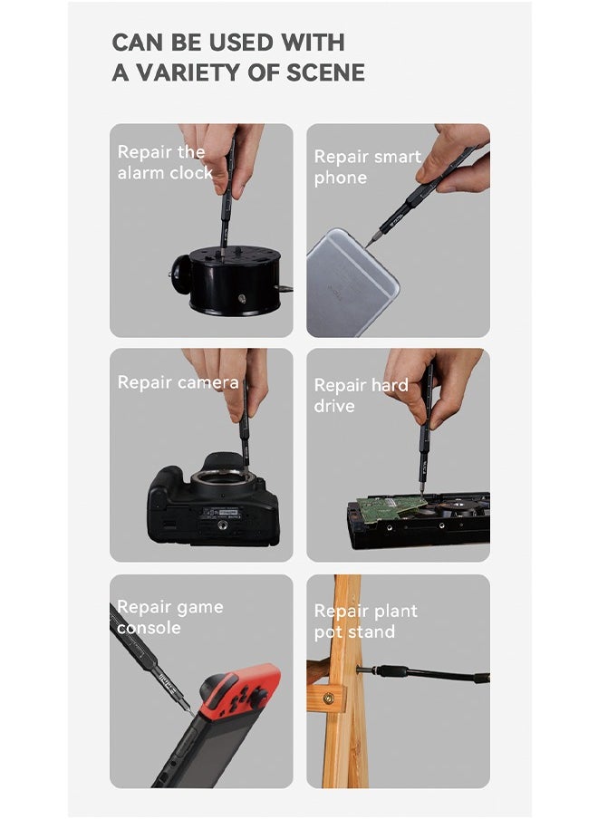 JAKEMY - JAKEMY JM-8180 Manual Mini Precision Screwdriver Set for Glasses, Hex and Flathead Screws - 47-in-1 Computer Repair Tool Kit (Black) - Image 1