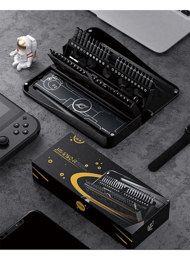 JAKEMY - JAKEMY JM-8180 Manual Mini Precision Screwdriver Set for Glasses, Hex and Flathead Screws - 47-in-1 Computer Repair Tool Kit (Black) - Image 1