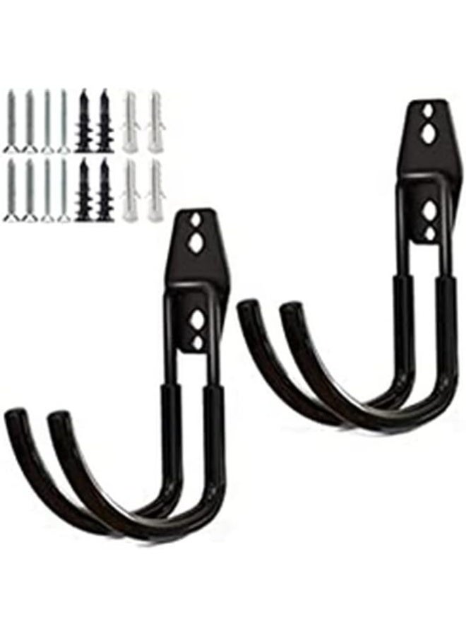 zoele Baby Stroller Hanger, 2 Pcs Black (Polyvinyl Chloride, Alloy Steel), Wall Mount, Heavy Duty Garage Tool Storage Organizer Utility Hooks, 77 lbs Weight Capacity, Stroller Holder - Image 3