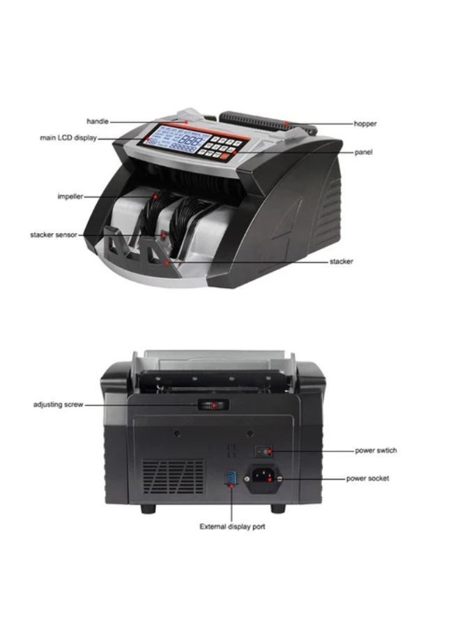 CRONY AL-6000 Automatic Money Counter -High-Speed Banknote Counting Machine 1000 Notes/Min, Portable Rechargeable Bill Counter,UV/MG/IR Detection, Large LCD Display, RS232 Interface Professional Cash Counter For Banks, Retail, Offices – Dual LCD Display - Image 5