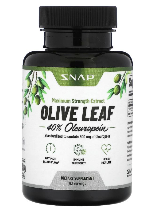 SNAP SUPPLEMENTS Olive Leaf Maximum Strength 750 mg 60 Capsules - Image 1