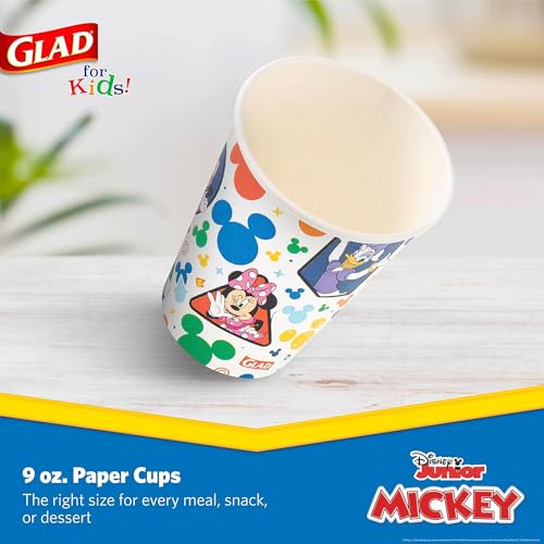 Glad for Kids Disney Mickey and Friends Disposable Paper Cups Mickey Mouse Heavy Duty SoakProof KidFriendly Drinking Cups Great for Everyday Meals and Snacks 9 oz 24 Count 10 Pack - Image 3