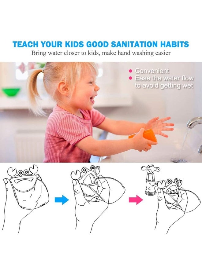 ECVV Faucet Extender for Kids & Toddlers 4 Pack - Sink Handle Extender with Leaf Shape Design for Kitchen Bathroom Sink Extension, Tap Faucet Extender for Kids Hand Washing Guide - Image 3