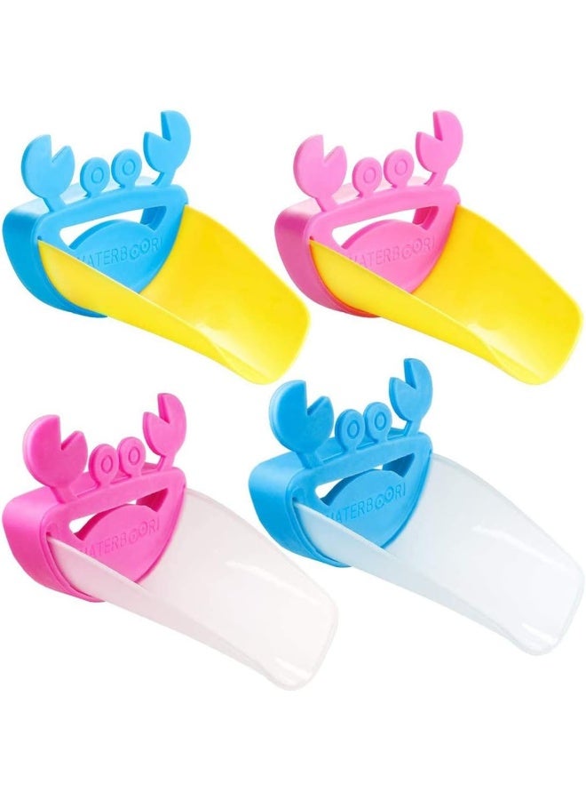 ECVV Faucet Extender for Kids & Toddlers 4 Pack - Sink Handle Extender with Leaf Shape Design for Kitchen Bathroom Sink Extension, Tap Faucet Extender for Kids Hand Washing Guide - Image 1