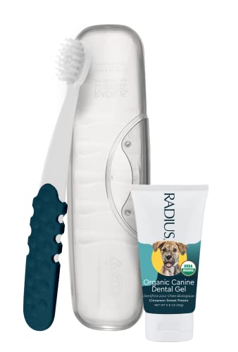 RADIUS Canine Oral Care Kit, Includes 1 Pet Toothbrush, 1 Critter Case, and 0.8 oz Canine Pet Toothpaste, Firm Bristle & Non Toxic Toothpaste for Dogs - Image 2