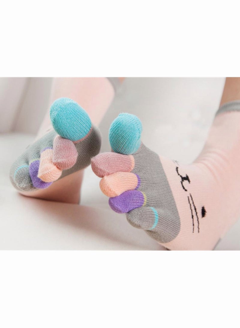 Toe Socks SYOSI 3 Pairs of Toe Socks for Women Funny Cute 5 Finger Ankle Socks Colorful Novelty Crazy Spring and Autumn Thick Breathable Cotton Split Toe Socks - Image 5