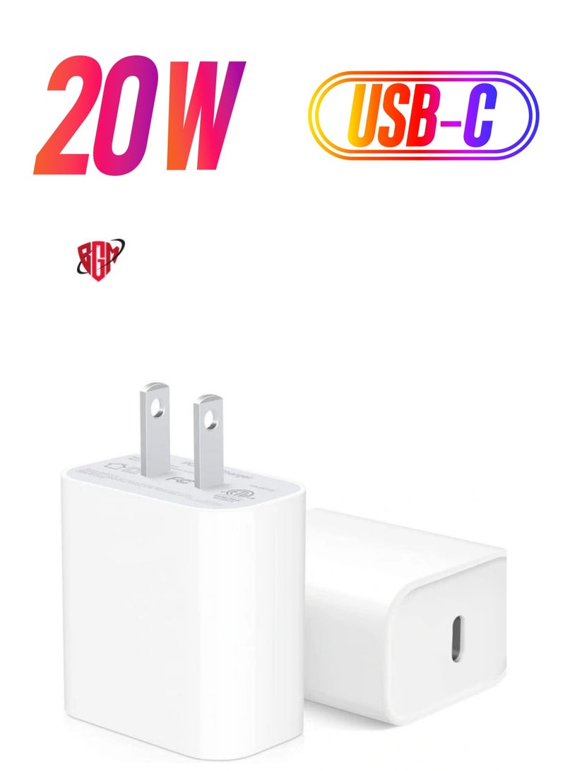 iPhone Fast Charger Block [1 Pack] 20W USB C Wall Charger PD Adapter Compatible with iPhone 14//14 Pro/14 Pro Max/14 Plus/13/12/11/Xs Max/XR/X/SE, iPad Pro/Mini, Galaxy, Google Pixel 5/4/3 and More