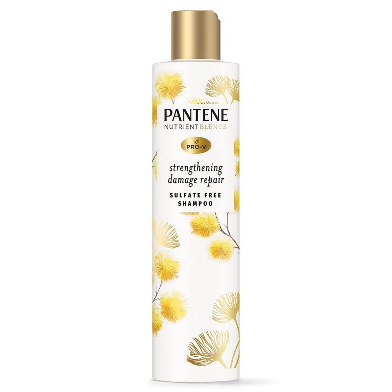 Pantene Sulfate Free Shampoo, Hair Strengthening Anti Frizz Damage Repair Shampoo with Castor Oil, Safe for Color Treated Hair, Nutrient Blends, 9.6 oz - Image 1