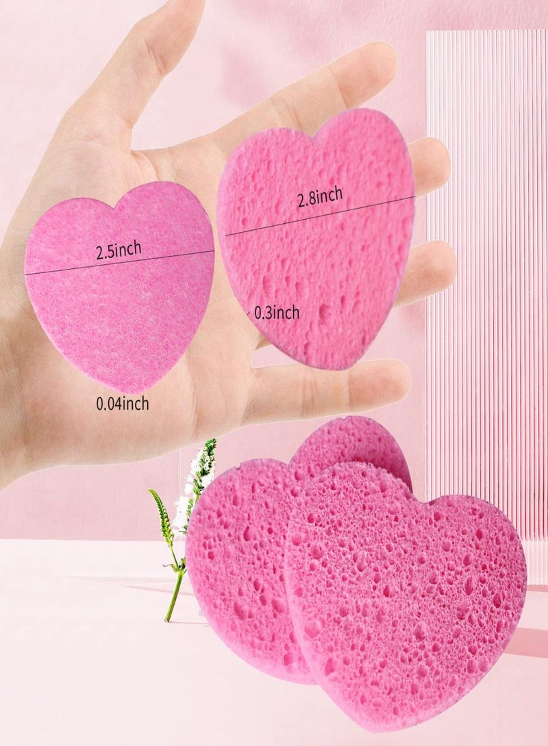 KHAJUL 20-Count Facial Sponges Compressed, 100% Natural Cellulose Face Sponge Professional Cosmetic Spa Sponges for Face Cleansing, Exfoliating Mask, Makeup Removal for Travel and Home, Pink - Image 2