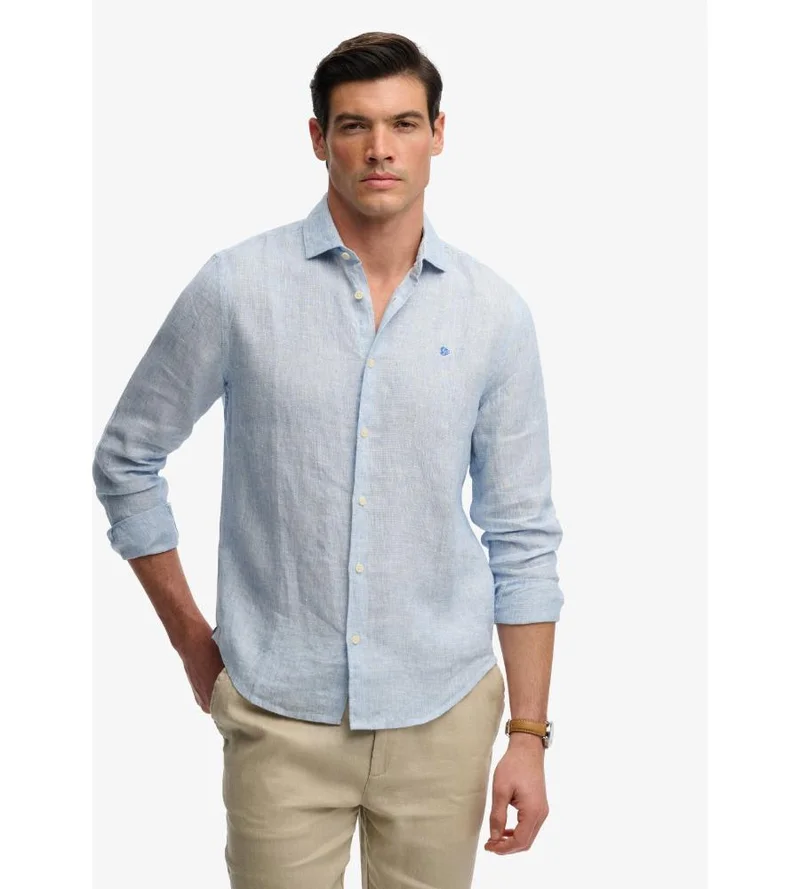 سوبر دراي Riviera Long Sleeve Linen Shirt