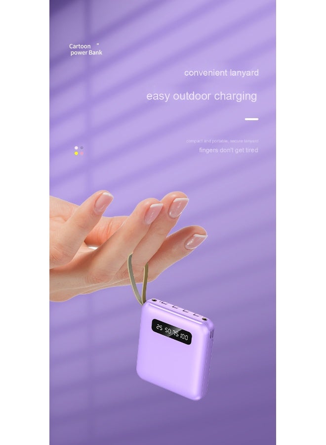 10,000mAh Power Bank with Digital Display and Built-in Cable, High-Capacity Mini Portable Charger - Image 4