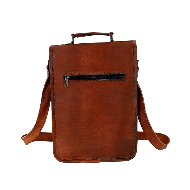 cuero 13" leather satchel tablet bag laptop case office briefcase messenger gift for men computer distressed shoulder bag - Image 4