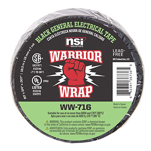NSI WarriorWrap General 3/4 in. x 60 ft. 7 mil Vinyl Electrical Tape, Black - Image 3