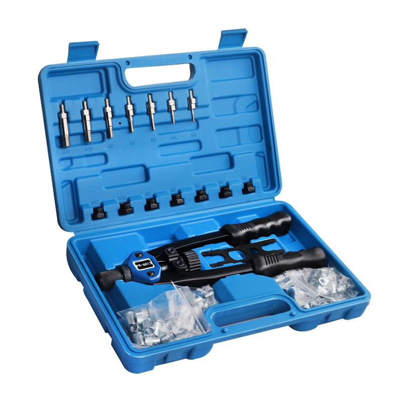 Hand Riveter: Ergonomic Handle With Double Compound Hinge - Quick-Change Heads High Strength Manual Rivet Machine for Sheet Metal Processing - Image 1
