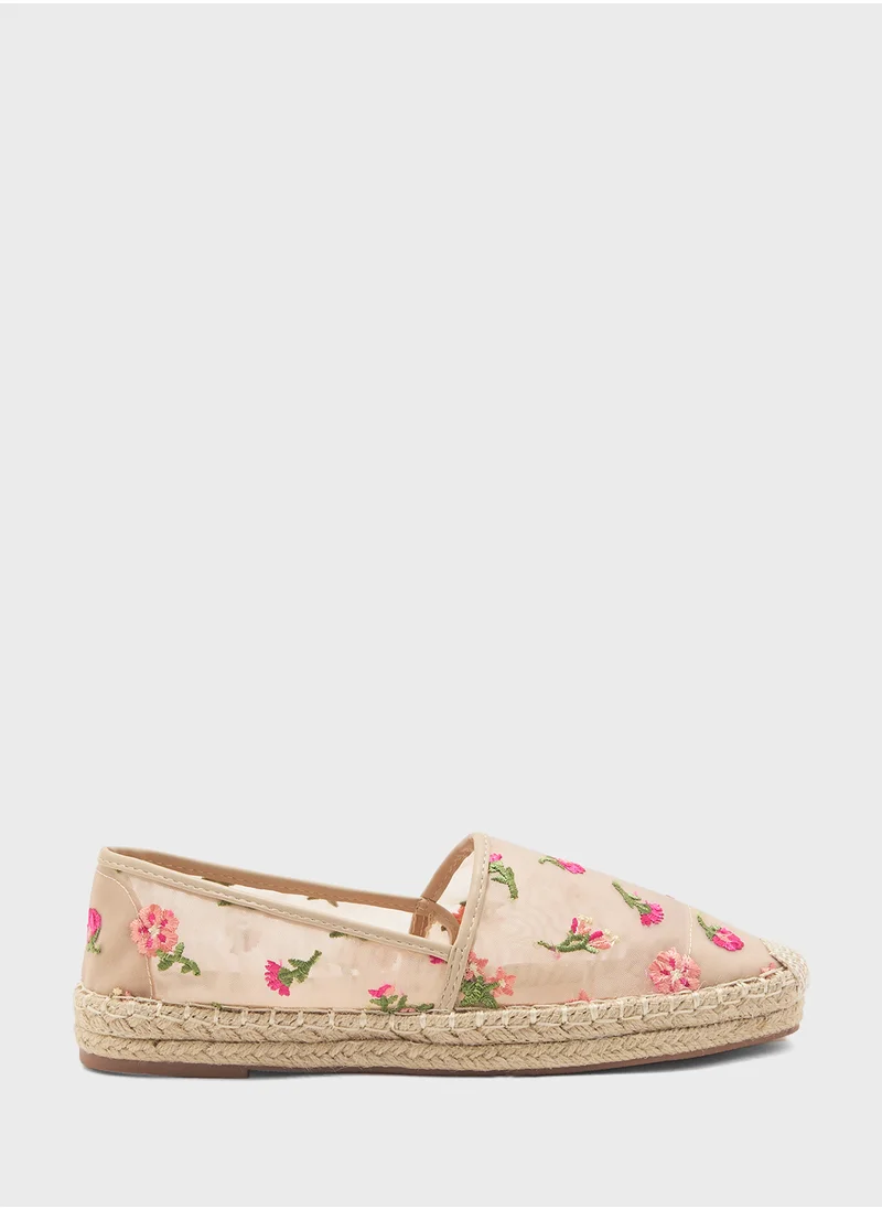 جينجر Floral Mesh Espadrille