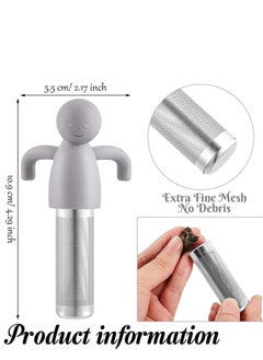Peachjoy Tea Infuser Filter, Loose Tea Cute Stainless Steel Ultra Fine Mesh Tea Supplies Steeper Diffuser Herbal Tea and Spices, Get the More Enjoyable Tea Times with Friends and Family (2 Pcs Gray)  - Image 5