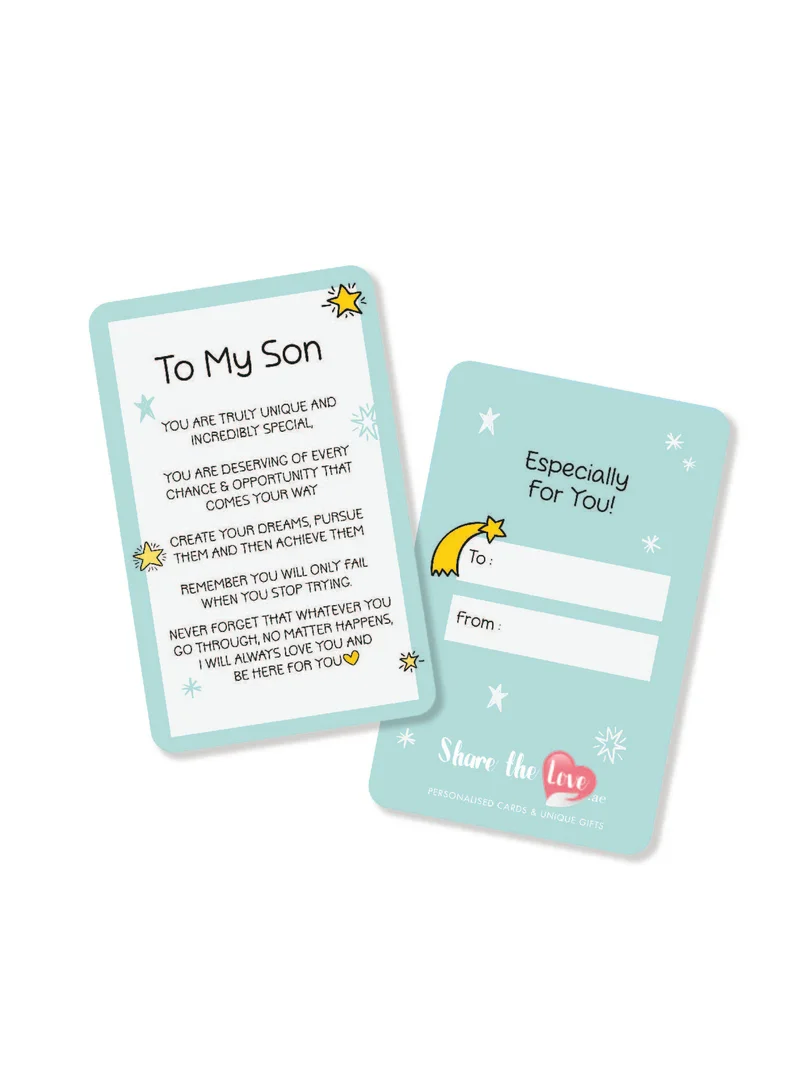 Share the Love Blue Message Card For Son