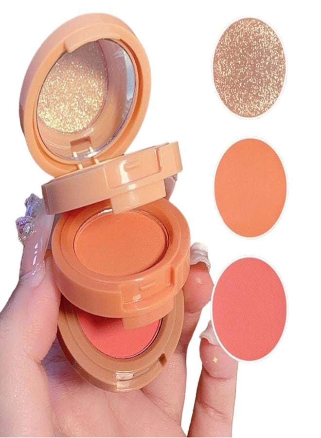 CEUTA Professional Long Lasting Waterproof 3in1 Makeup Blusher & Highlighter For Girls & Women. - Image 2
