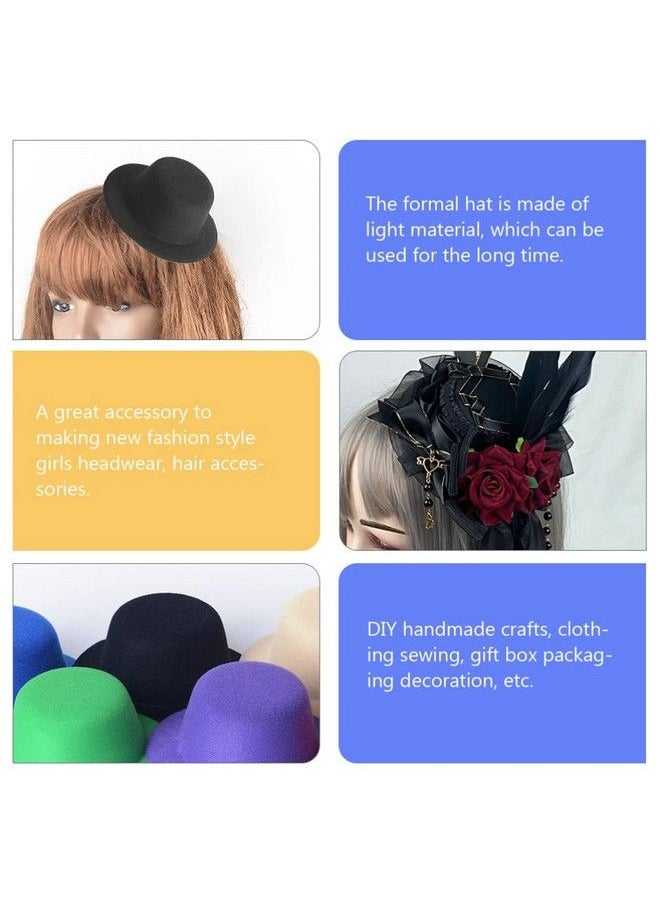 NUOBESTY - 4Pcs Mini Formal Hats Miniature Doll Hats Foam Top Hat Caps For Diy Crafts Hair Accessories Dollhouse Cake Topper Micro Landscape Decorate Black - Image 1