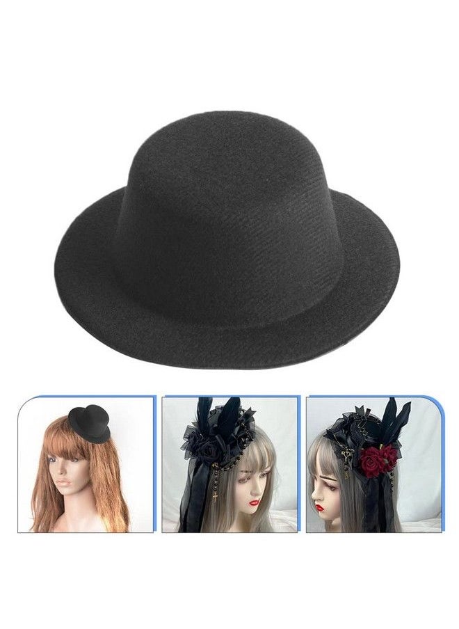 NUOBESTY - 4Pcs Mini Formal Hats Miniature Doll Hats Foam Top Hat Caps For Diy Crafts Hair Accessories Dollhouse Cake Topper Micro Landscape Decorate Black - Image 1