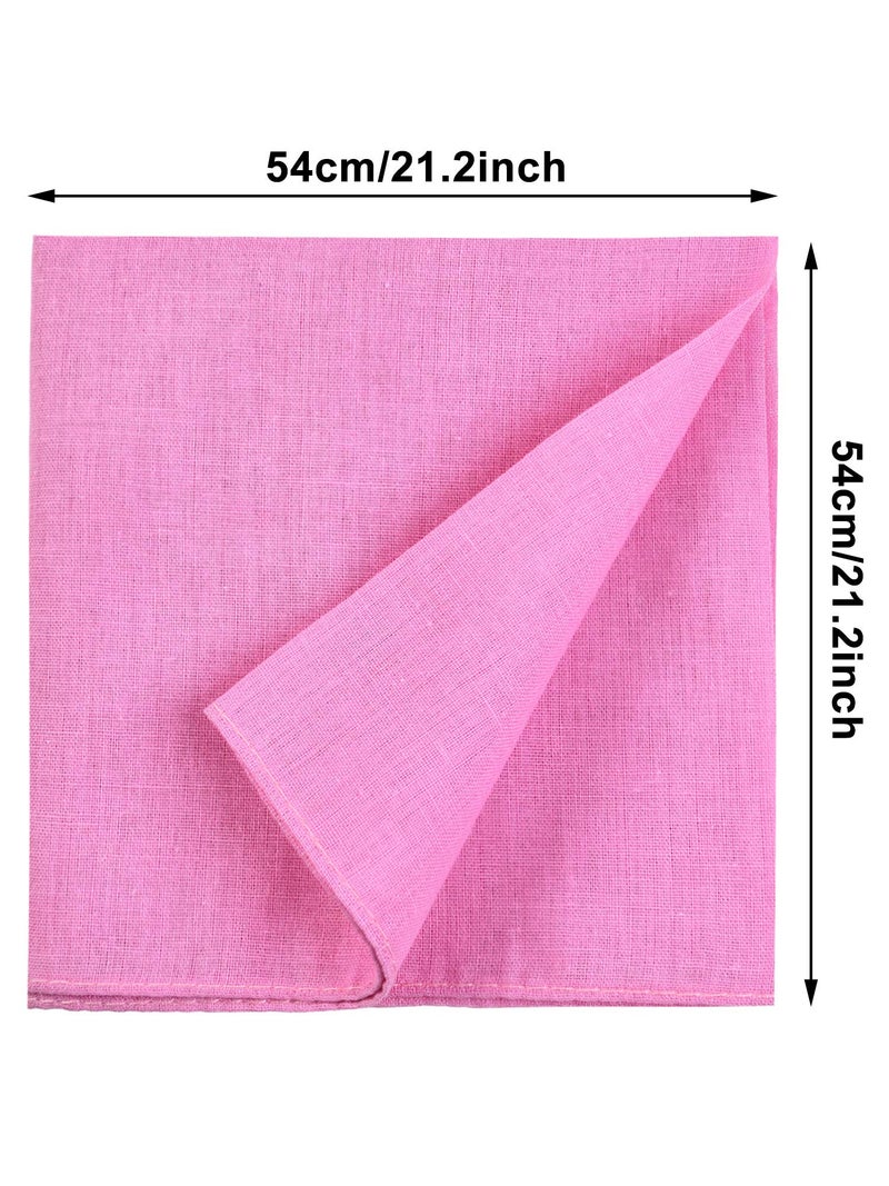 SATINIOR 12 Pcs Solid Color Cotton Bandanas Bulk Colored Handkerchiefs Multifunctional Headband Scarf for Women Men(12 Pieces) - Image 3