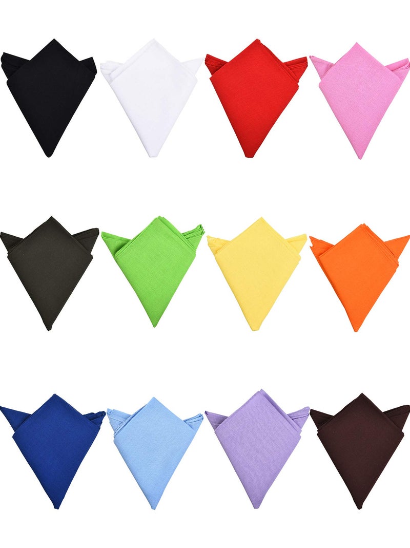 SATINIOR 12 Pcs Solid Color Cotton Bandanas Bulk Colored Handkerchiefs Multifunctional Headband Scarf for Women Men(12 Pieces) - Image 5