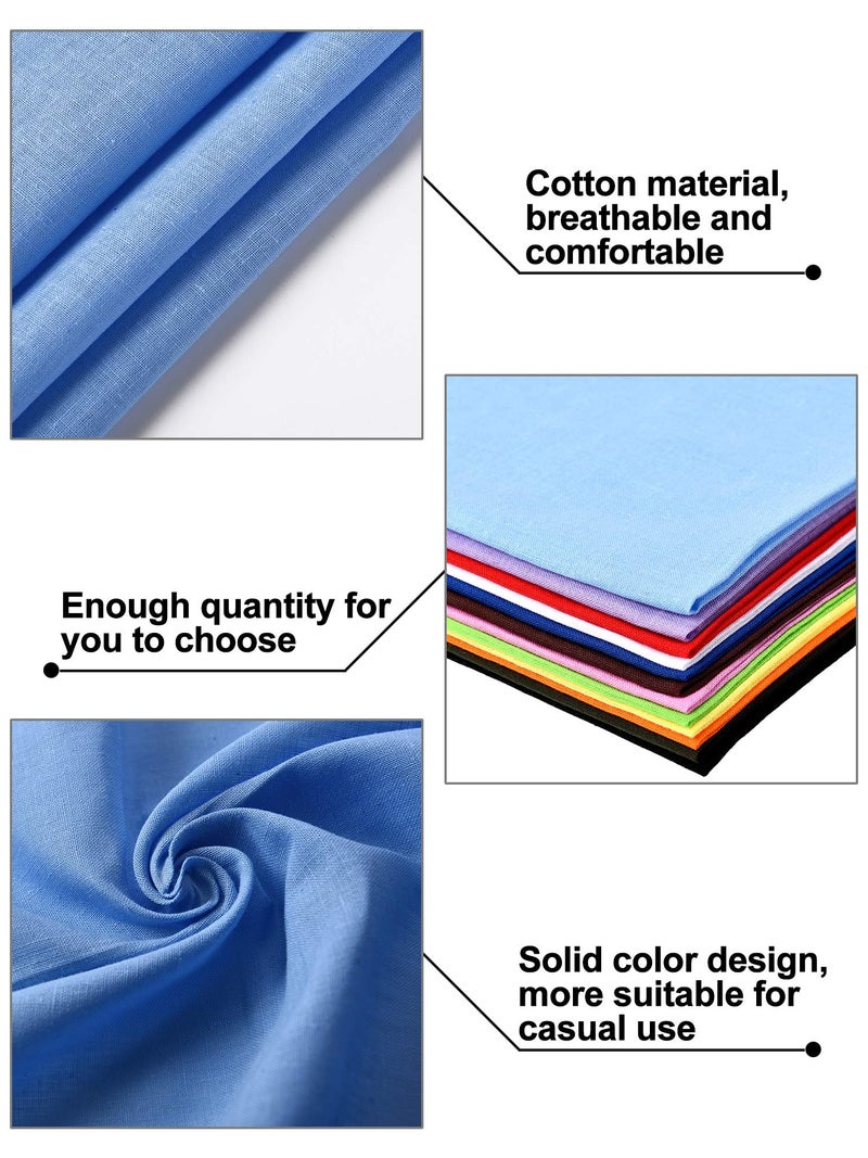 SATINIOR 12 Pcs Solid Color Cotton Bandanas Bulk Colored Handkerchiefs Multifunctional Headband Scarf for Women Men(12 Pieces) - Image 4