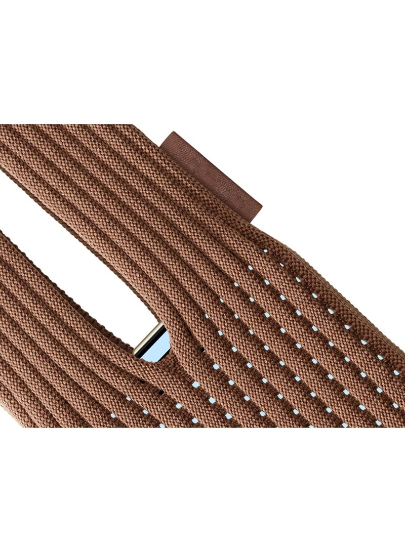 Muzz Stretchable High Elastic Knitted Phone Pouch for iphone & All Smartphones Bag Nylon Durable Soft Fabric Slim Protection Phone Pocket Holder Sleeve (Brown 80cm) - Image 4