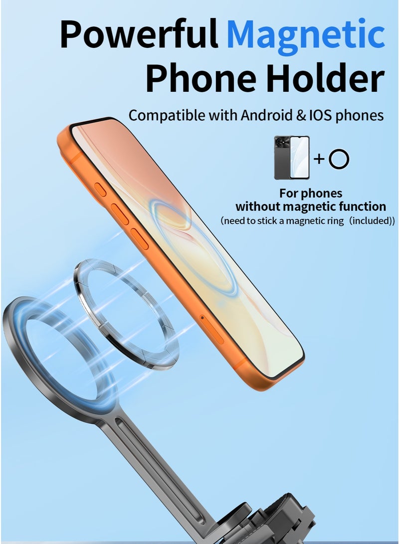 TONEOF 173cm Upgraded Magnetic Phone Camera Tripod Stand with Remote & Phone Holder, Tripod for Travel/Video Recording,Tall Smartphone Tripod Compatible with iPhone/Android/Projector/Photography Light/Camera - Image 3