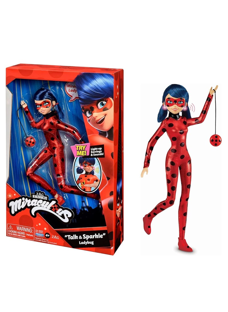 Miraculous Talk and Sparkle 10.5” Ladybug Deluxe Doll with Lights and Sounds | Material : Plastic | Age Group : 4 Years+ | Fashion Doll  - Image 1