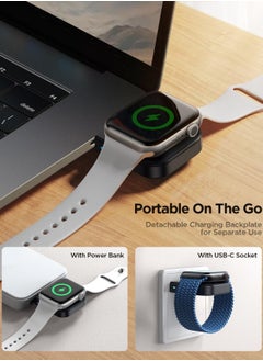 Y&D Portable Magnetic Charging Dock for Apple Watch, Detachable Wireless Fast Watch Charger Stand with Cable, Compatible Series 9 8 7 SE 6 5 4 3 2 (Black)  - Image 5