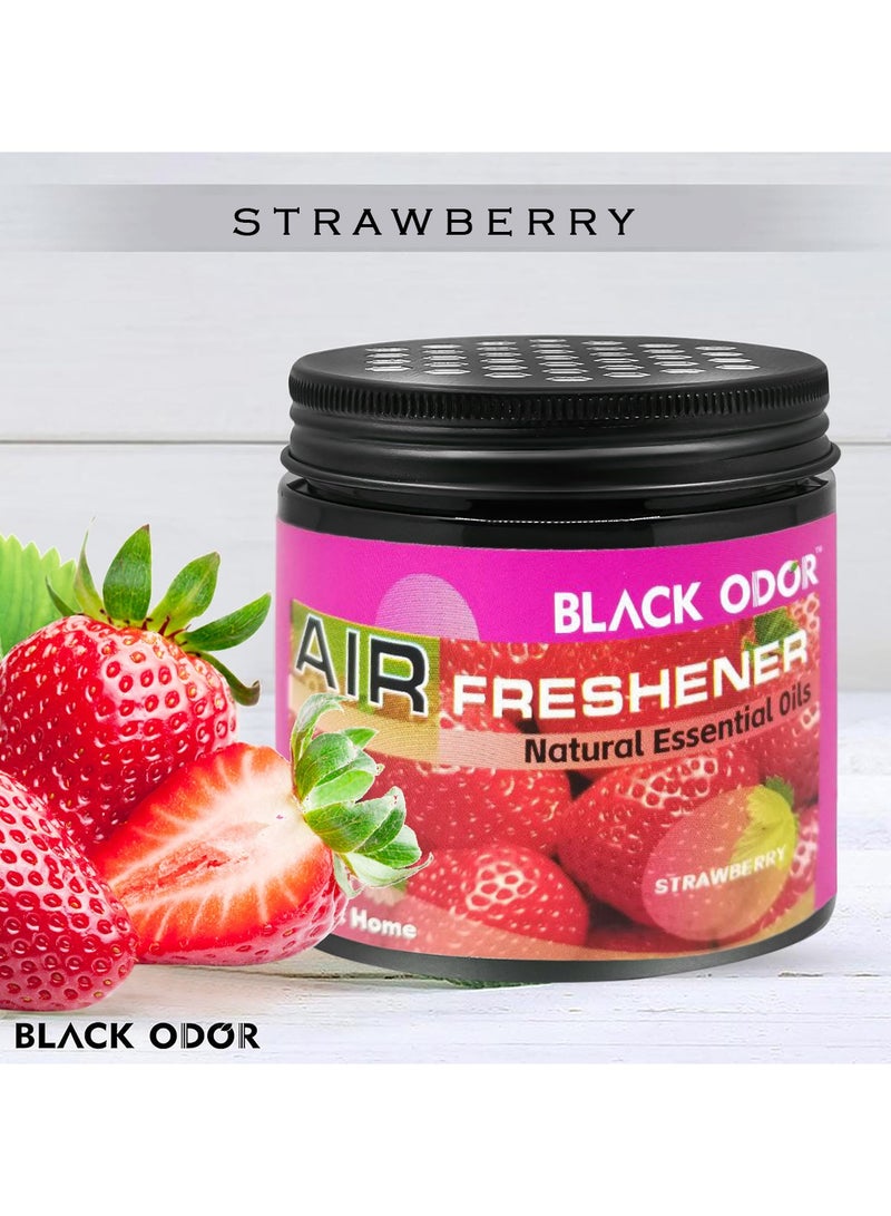 ستوربيري معطر هواء للسيارة برائحة سوداء 180 جرام من الزيوت العطرية الطبيعية معطر هواء للسيارة والمنزل BO03 فراولة - Image 2