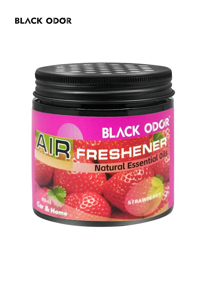 ستوربيري معطر هواء للسيارة برائحة سوداء 180 جرام من الزيوت العطرية الطبيعية معطر هواء للسيارة والمنزل BO03 فراولة - Image 1