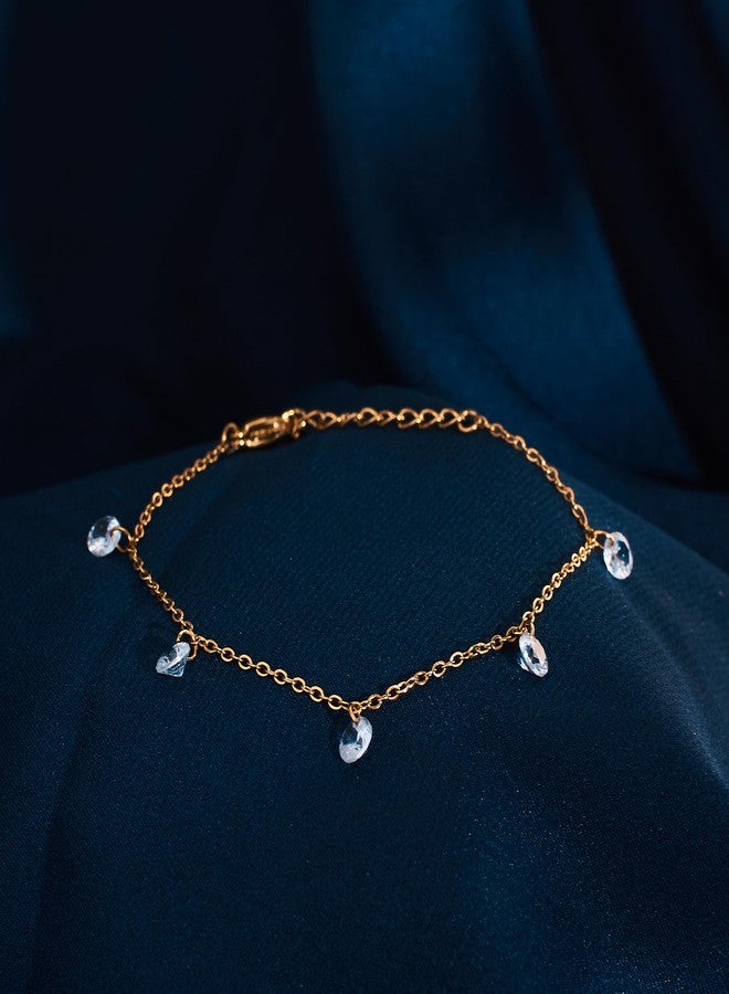 SALTY Anti Tarnish Tessellated Stone Bracelet for Women | Fancy Jewellery Gifts | Hand Band | Latest Fashion Accessories for Girls | Minimal Jewelry Design | Ideal for Gifting | Marriage, Birthday | Gift for Valentine Day - Image 4