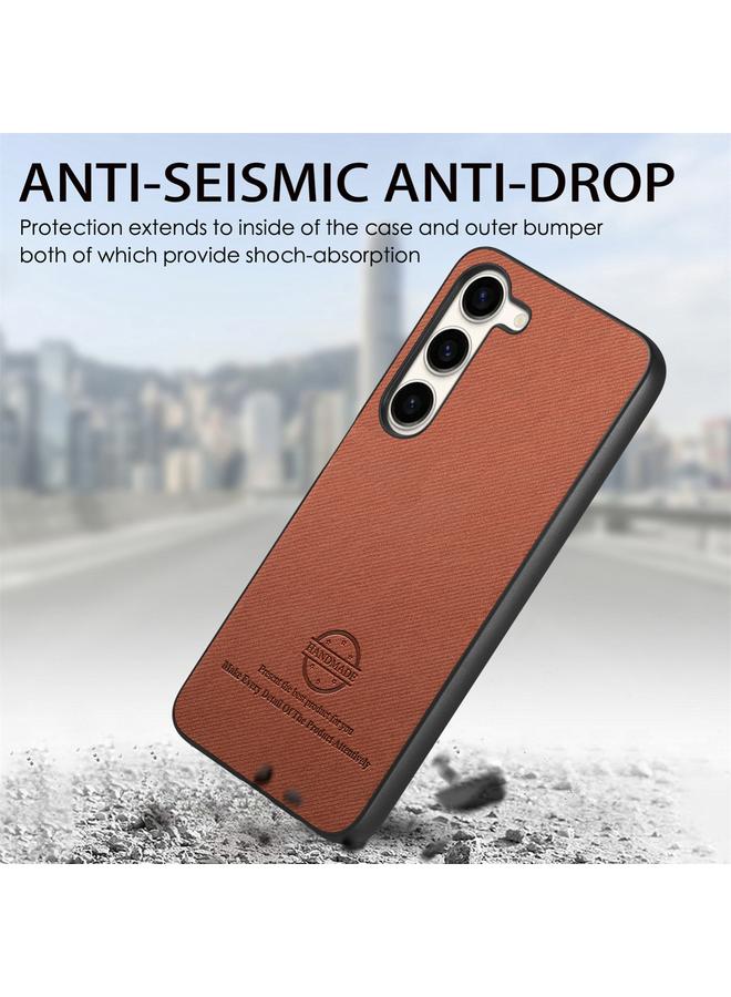 S-TOP Case For Samsung Galaxy S21+ 5G Twill Fabric Leather Skin Back Phone Case - Image 4