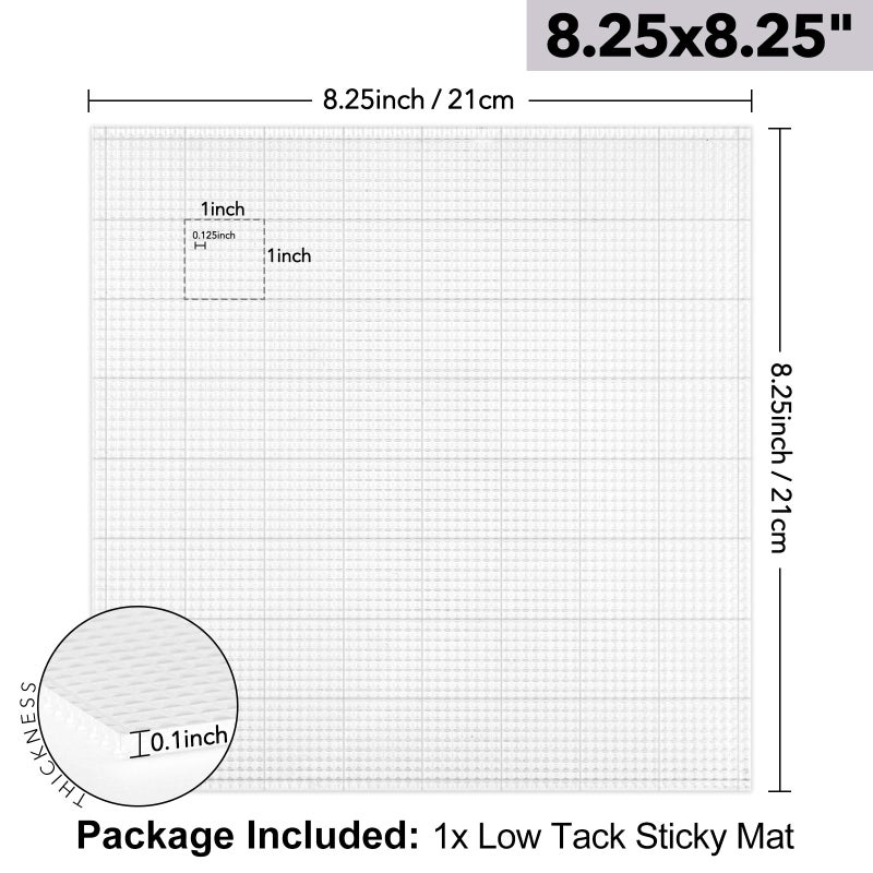 BAOFALI 8.25x8.25inch Low Tack Sticky Mat with Grid for Stamping Stenciling Ink Blending Clear Photopolymer Craft Low Tacky Mat Stamp Mat and Fixed Stamp Blending DIY Projects Paper Card Scrapbooking - Image 2
