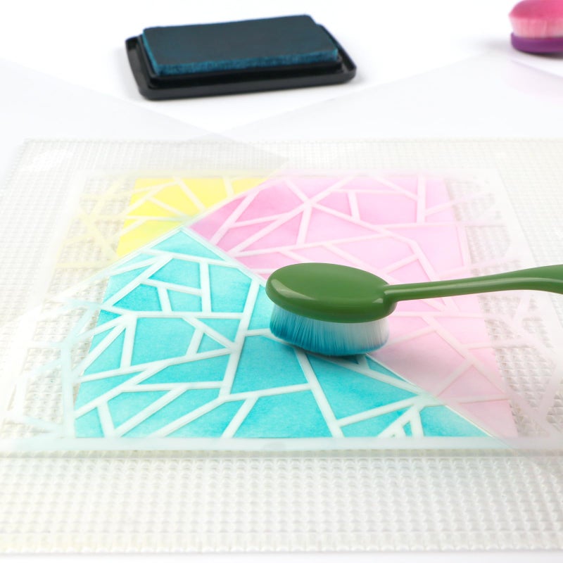 BAOFALI 8.25x8.25inch Low Tack Sticky Mat with Grid for Stamping Stenciling Ink Blending Clear Photopolymer Craft Low Tacky Mat Stamp Mat and Fixed Stamp Blending DIY Projects Paper Card Scrapbooking - Image 4