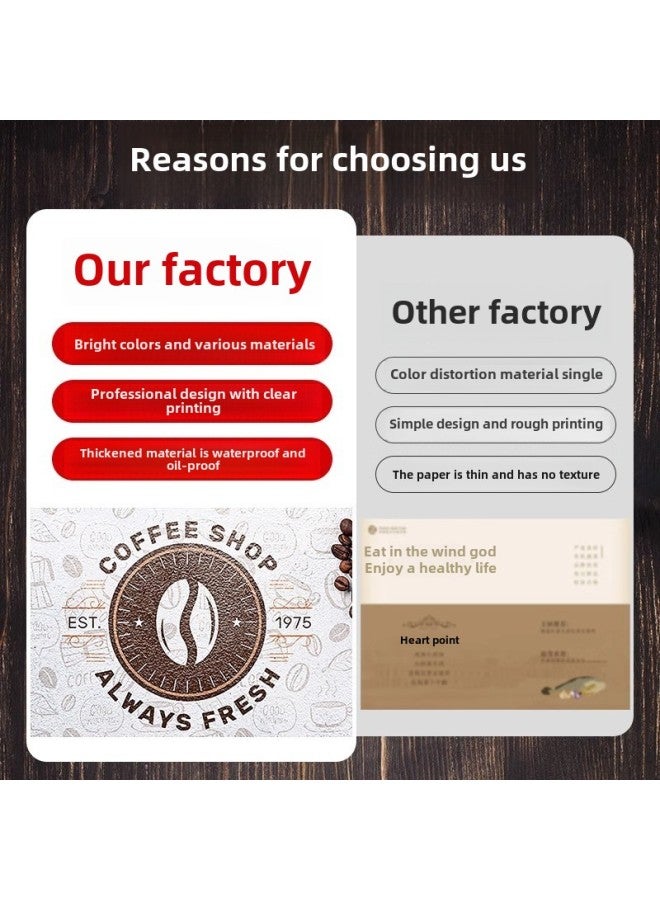 Barbecue Special Disposable Mat Paper Commercial Western-style Japanese Cuisine Oil-proof Takeaway Hot Pot Tray Paper Printing Logo-Color:Customized Free Design/ready Shipped In Stock-Specifications:The Taste Of Life Is Qinghuan  500 Sheets  - Image 3