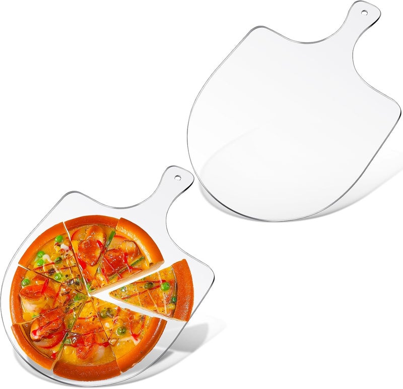 TPGP Yoande 2 Pcs Acrylic Pizza Peel 12 Inch Pizza Paddle Clear Pizza Boards with Handle - Image 1