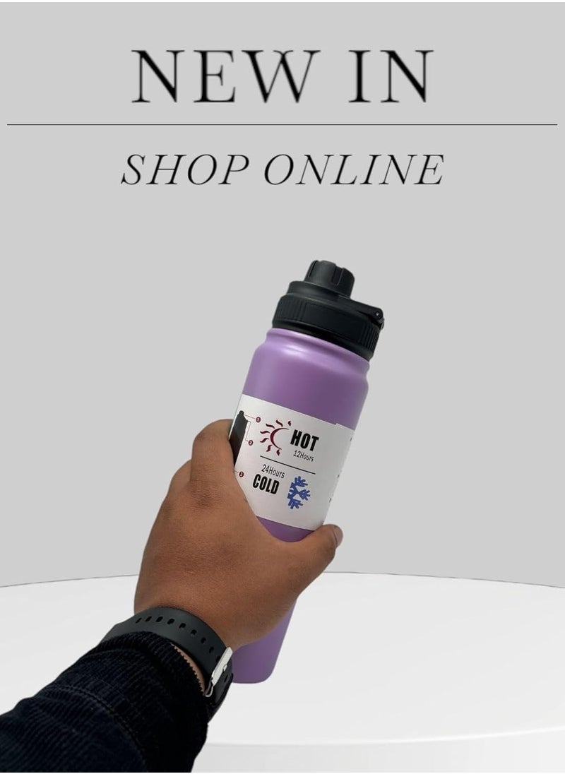 QSHOP - QSHOP® Thermal Bottle 800ml – with Ergonomic Handle for Easy Carry, Airtight Leak Proof Lock, Advanced Vacuum Insulation Technology to Keep Liquids Hot or Cold for a Long Time - Image 1
