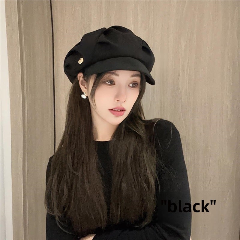 Premium Quality Petite Face Cloud Beret for Women Black Cloud Cap